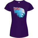 Curled Fiji Flag Fijian Day Football Womens Petite Cut T-Shirt Purple