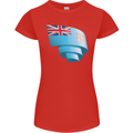 Curled Fiji Flag Fijian Day Football Womens Petite Cut T-Shirt Red
