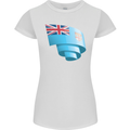 Curled Fiji Flag Fijian Day Football Womens Petite Cut T-Shirt White