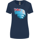 Curled Fiji Flag Fijian Day Football Womens Wider Cut T-Shirt Navy Blue