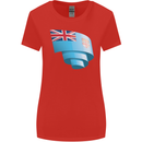 Curled Fiji Flag Fijian Day Football Womens Wider Cut T-Shirt Red