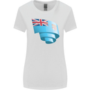 Curled Fiji Flag Fijian Day Football Womens Wider Cut T-Shirt White