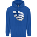 Curled Finland Flag Finnish Day Football Childrens Kids Hoodie Royal Blue