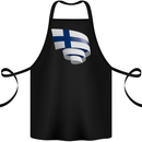 Curled Finland Flag Finnish Day Football Cotton Apron 100% Organic Black