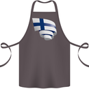 Curled Finland Flag Finnish Day Football Cotton Apron 100% Organic Dark Grey