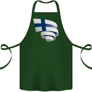 Curled Finland Flag Finnish Day Football Cotton Apron 100% Organic Forest Green