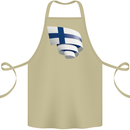Curled Finland Flag Finnish Day Football Cotton Apron 100% Organic Khaki