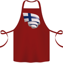 Curled Finland Flag Finnish Day Football Cotton Apron 100% Organic Maroon