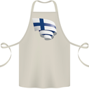 Curled Finland Flag Finnish Day Football Cotton Apron 100% Organic Natural