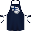 Curled Finland Flag Finnish Day Football Cotton Apron 100% Organic Navy Blue