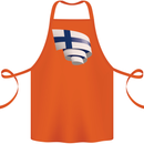 Curled Finland Flag Finnish Day Football Cotton Apron 100% Organic Orange