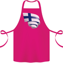 Curled Finland Flag Finnish Day Football Cotton Apron 100% Organic Pink