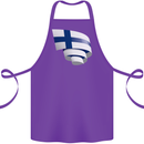 Curled Finland Flag Finnish Day Football Cotton Apron 100% Organic Purple