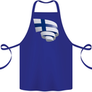 Curled Finland Flag Finnish Day Football Cotton Apron 100% Organic Royal Blue