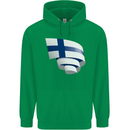 Curled Finland Flag Finnish Day Football Mens 80% Cotton Hoodie Irish Green