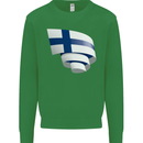 Curled Finland Flag Finnish Day Football Mens Sweatshirt Jumper Irish Green