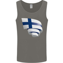 Curled Finland Flag Finnish Day Football Mens Vest Tank Top Charcoal