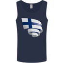 Curled Finland Flag Finnish Day Football Mens Vest Tank Top Navy Blue