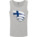 Curled Finland Flag Finnish Day Football Mens Vest Tank Top Sports Grey