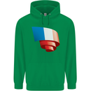 Curled France Flag French Day Football Childrens Kids Hoodie Irish Green