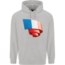 Curled France Flag French Day Football Childrens Kids Hoodie Sports Grey