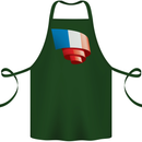Curled France Flag French Day Football Cotton Apron 100% Organic Forest Green