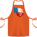 Curled France Flag French Day Football Cotton Apron 100% Organic Orange