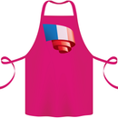 Curled France Flag French Day Football Cotton Apron 100% Organic Pink