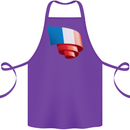 Curled France Flag French Day Football Cotton Apron 100% Organic Purple