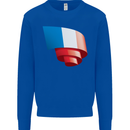 Curled France Flag French Day Football Kids Sweatshirt Jumper Royal Blue