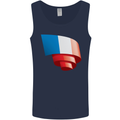 Curled France Flag French Day Football Mens Vest Tank Top Navy Blue