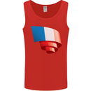 Curled France Flag French Day Football Mens Vest Tank Top Red