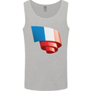 Curled France Flag French Day Football Mens Vest Tank Top Sports Grey