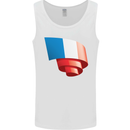 Curled France Flag French Day Football Mens Vest Tank Top White