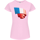 Curled France Flag French Day Football Womens Petite Cut T-Shirt Light Pink
