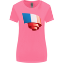 Curled France Flag French Day Football Womens Wider Cut T-Shirt Azalea