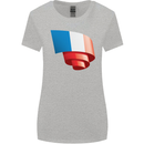 Curled France Flag French Day Football Womens Wider Cut T-Shirt Sports Grey