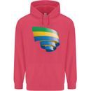 Curled Gabon Flag Gabonese Day Football Childrens Kids Hoodie Heliconia