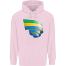 Curled Gabon Flag Gabonese Day Football Childrens Kids Hoodie Light Pink