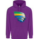 Curled Gabon Flag Gabonese Day Football Childrens Kids Hoodie Purple