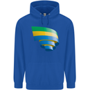 Curled Gabon Flag Gabonese Day Football Childrens Kids Hoodie Royal Blue