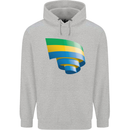 Curled Gabon Flag Gabonese Day Football Childrens Kids Hoodie Sports Grey