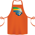 Curled Gabon Flag Gabonese Day Football Cotton Apron 100% Organic Orange