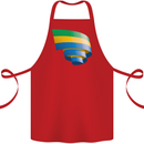 Curled Gabon Flag Gabonese Day Football Cotton Apron 100% Organic Red