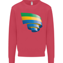 Curled Gabon Flag Gabonese Day Football Kids Sweatshirt Jumper Heliconia