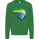 Curled Gabon Flag Gabonese Day Football Kids Sweatshirt Jumper Irish Green