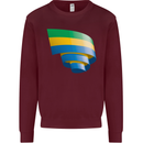 Curled Gabon Flag Gabonese Day Football Kids Sweatshirt Jumper Maroon