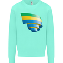 Curled Gabon Flag Gabonese Day Football Kids Sweatshirt Jumper Peppermint