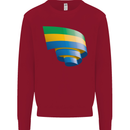 Curled Gabon Flag Gabonese Day Football Kids Sweatshirt Jumper Red
