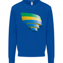 Curled Gabon Flag Gabonese Day Football Kids Sweatshirt Jumper Royal Blue